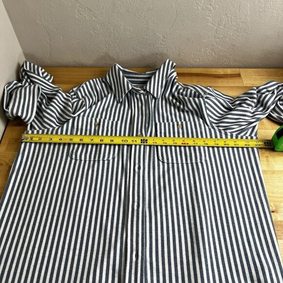 Faherty Legend Sweater Shirt Blue Striped Button-Up Long Sleeve Size Large (?) - Picture 11 of 12